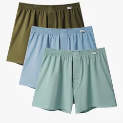 メンズ ニットトランクス 前開き 3枚セット 2XL（日本サイズ3L相当）｜綿95% 蒸れにくい 下着