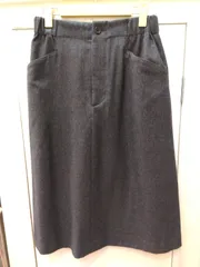 M17　マーガレットハウエル　MARGARET HOWELL　チェック柄スカート　ウエストゴムあり　美品　グレー　Ｓ　日本製　シンプル　カジュアル　ＭＨＬ