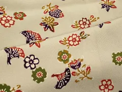 平和屋着物■上質な小紋　型染め　舞花文　正絹　逸品　CABB3243oy