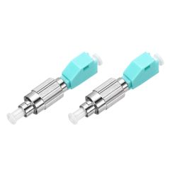 uxcell Fiber Optic Coupler, FC Female to LC Male OM3 Multimode Simplex Fiber Optic Cable Adapter, Fiber Optic Converter Connector for Network Internet, Pack of 2, Blue
