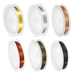 uxcell ジュ エリーメイキング用 20ゲージ銅線6本セット 変色しにくいビーズワイヤー ジュ エリーメイキング用品およびクラフト用品 16フィート