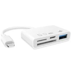 【2024正規MFi認証品】SDカードリーダー 4in1 Lightning-USB/SD/TF 変換アダプタusb3.0高速データ双方向転送可能 急速充電 設定不要 写真/動画/Word/Excel/PPT/PDF読み込み USB周辺機器/iPh