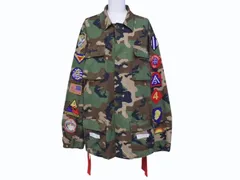 OFF WHITE オフホワイト Sahariana Jacket カモ柄 デニムジャケット デニムシャツ ワッペン 刺繍 迷彩 サイズS 美品 中古 4b005789