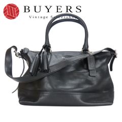 中古】 ハンティングワールド ハンドバッグ ナイロン レザー ブラック