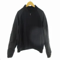 バナナリパブリック BANANA REPUBLIC 00’S ジャケット ブルゾン 中綿入り 切り替えし 裏地チェック ネイビー ブラック ウール L ヴィンテージ オールド