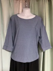 1614.TOPVALU ストライプ柄 七分袖Tシャツ M☆