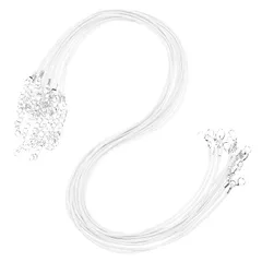 uxcell ワックスネックレス コード ペンダント 紐 ネックレスストリング チョーカー材料 チェーン DIY ブレスレット アクセサリー用 10本セット 45cm 直径1.5mm ホワイト