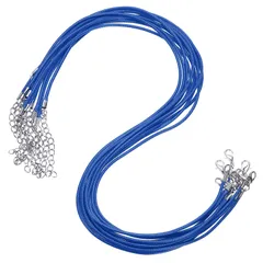 uxcell ワックスネックレス コード ペンダント 紐 ネックレスストリング チョーカー材料 チェーン DIY ブレスレット アクセサリー用 10本セット 45cm 直径2mm ジェムブルー