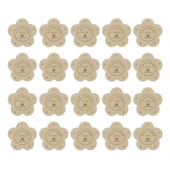 uxcell 20個 手作りレザーラベル 穴付きエンボスタグ付き 花 レザーハンドメイドタグ35mm Diaパーソナライズされた縫製ラベル 装飾DIYクラフト用 ダークピンク