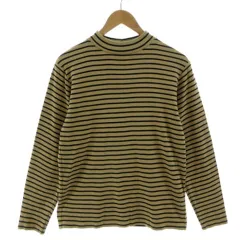 ニコアンド Niko and.. モックネックボーダーカットソー NKN36608AD 長袖 コットン混 ベージュ ブラック 黒 L