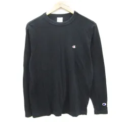 チャンピオン CHAMPION Tシャツ カットソー 長袖 刺繍 M ブラック 黒 /YM7