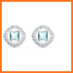 【新品】 【公式】【スワロフスキー】Una Angelic スタッドピアス, ブルー, ロジウム・プレーティング 1