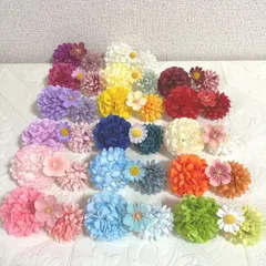 NO1225-03 造花 花材 花パーツ パーツ　髪飾り 花飾り　ハンドメイド　マム　ヘッドパーツ　成人式　七五三　ピンポンマム　ポンポンマム　菊　材料