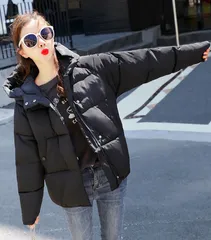 中綿コート レディース 40代 30代 ショート丈 軽い 冬服 厚手 アウター ダウン風コート 中綿ジャケット パーカー フード付き 暖かい225588