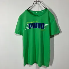 PUMA プーマ ロゴ プリント クルーネック 半袖 Tシャツ グリーン 160