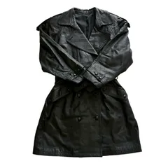 本革レザーライダースジャケット 黒 ロングコート レディース フリーサイズ