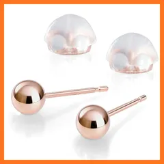 【新品】 18金 K18 ピンクゴールド ボールピアス 丸玉ピアス シンプル ジュエリー 両耳用 4mm玉 pi0624-pg-ｗ4