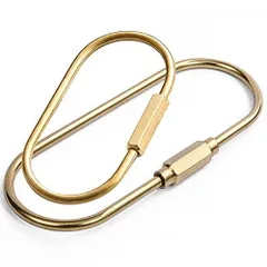 キーホルダー 金具 リング ゴールドキーリング 真鍮 スクリューロックキーホルダ