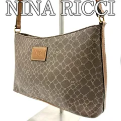 ニナリッチ Nina Ricci ショルダーバッグ PVC ジラフ柄 ブラウン ロゴプレート 斜め掛け 肩掛け レディース ヴィンテージ調 コンパクト