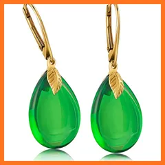 【新品】 [Amber by Mazukna] 琥珀 ピアス ドロップ型 グリーンアンバー ＜専用ジュエリーボックス付き＞ Silver925 ゴールドプレーティング金具 レバーバック開閉式 レディース 軽量 上品なジュエリー ギフト 品質書付属