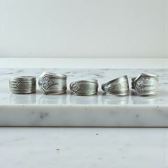 スプーンリンング　真鍮　シルバープレート　19〜20世紀　ヴィンテージ