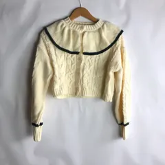 Wcloset 配色ラインフリル衿ケーブルカーディガン レディース ホワイト 3062202512250040