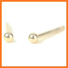 【新品】 [yokomountain] セカンドピアス 18金 軸太 K18PGピンクゴールド丸玉ピアス 2mm ピアス芯幅太タイプ 太さ0.9mm長さ10mm 1ペア両耳販売 ボールピアス 幅太 (シリコンキャッチ大) 1