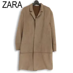 ZARA ザラ マン 現行タグ★ 秋冬 フェイク スウェード レザー チェスター コート ガウン 羽織り Sz.L メンズ