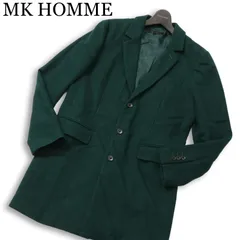 MK HOMME ミッシェルクラン オム 秋冬 メルトン ウール★ チェスター コート Sz.46　メンズ 緑