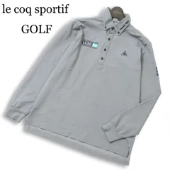 le coq sportif GOLF ルコック スポルティフ ゴルフ 通年 ロゴ刺繍★ 長袖 ボタンダウン ポロシャツ Sz.M　メンズ グレー