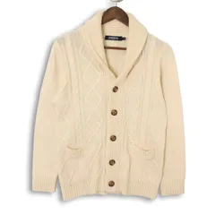 UNION STATION ユニオンステーション メンズビギ 秋冬 ニット★ ショールカラー カーディガン Sz.S メンズのサムネイル
