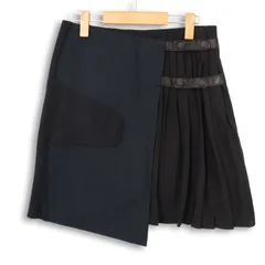 rag & bone ラグアンドボーン 秋冬★ シルク アシンメトリー プリーツ ラップ スカート Sz.0 レディース ブラックのサムネイル