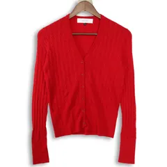 LE CIEL BLEU ルシェルブルー 秋冬 ニット★ カーディガン 羽織り Sz.40 レディース 赤