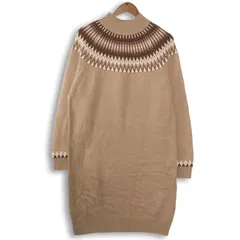 earth music&ecology アース ミュージック＆エコロジー 秋冬 ニット★ フェアアイル ワンピース チュニック Sz.F レディース