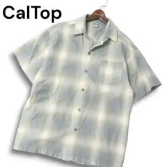 USA製★ CalTop キャルトップ 通年 半袖 オンブレ チェック シャツ Sz.M～L位 メンズ