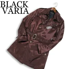 【新品 Y2K 00s】 BLACK VARIA ブラックバリア 秋冬 光沢★ スリム トレンチ コート Sz.M　メンズ 日本製 未使用