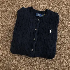 S ポロラルフローレン 新モデル レディース ネイビー ケーブル ニット カーディガン