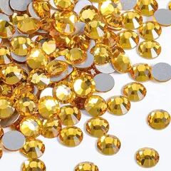 SREGIT ラインストーン ネイルパーツ 【キラキラ輝く】 ガラス ネイル デコ パーツ 大容量 (SS08/約2.4mm, ゴールドイエロー) 0