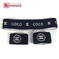 CHANEL シャネル ヘアバンド ヘアバンド＆リストバンド 3点セット ゴム ネイビー