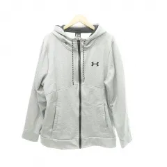 アンダーアーマー UNDER ARMOUR ジップアップ パーカー スウェット XLサイズ グレー ■YHS9