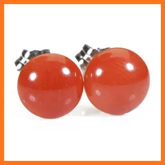 【新品】 地中海紅珊瑚 ピアス チタン 半円 コーラル 無染色 0