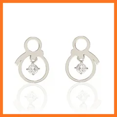 【新品】 Cloud-Jewelry(クラウドジュエリー) ジルコニア 雪だるま レディース ピアス シルバー925【木製 プレゼント ギフト BOX付 】sme-1 0