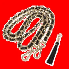 ストラップ ショルダー ハンドバッグ チェーン 付け替え 交換用 アクセサリーパーツ [DFsucces] 120cm長さ (1本入り-黑ゴールド)