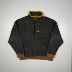 (107) THE NORTH FACE ザノースフェイス Usa Made フリース プルオーバー チャコール