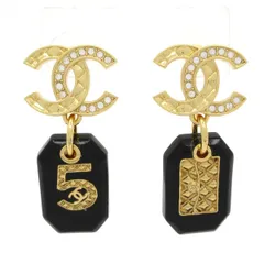 CHANEL(シャネル) ピアス No.5 ゴールド×黒×クリア
