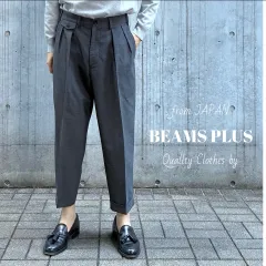 BEAMS PLUS / 2プリーツ　ウール　トロピカル　スラックス