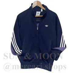 adidas アディダスオリジナルス 【XS】 ジャージ トラックジャケット ネイビー ホワイト パープル スリーライン WT12-w3