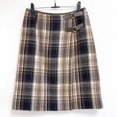 アクアスキュータム Aquascutum スカート ツイード巻き ブラウン系 979707