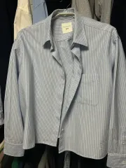 UNIQLO JW Kinloch Anderson(キンロックアンダーソン) クロップド ストライプ シャツ (3XL)