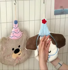 (未使用) かわいい 動物 キャラクター タオル (子犬)